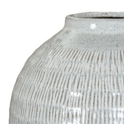 Wyld Haus Terravine White Medium Olpe Ceramic Vase With Textured Finish - thumbnail 4