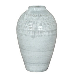 Wyld Haus Terravine White Medium Olpe Ceramic Vase With Textured Finish - thumbnail 2