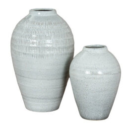 Wyld Haus Terravine White Medium Olpe Ceramic Vase With Textured Finish - thumbnail 5