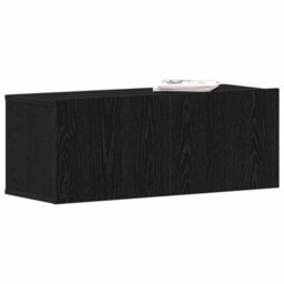 Berkfield Black Oak Tv Stand 80X30X30 Cm Made Of Engineered Wood - thumbnail 3