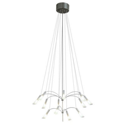 Luminosa Lighting Luminosa Roundabout 12 Light Pendant Ceiling Light Satin Nickel