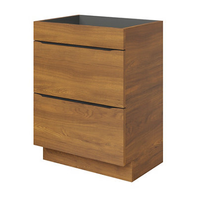 GoodHome Imandra Standard Matt Walnut Effect Freestanding Bathroom Cabinet (H) 820mm (W) 600mm - image 1