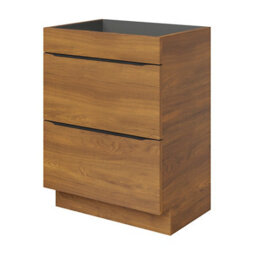GoodHome Imandra Standard Matt Walnut Effect Freestanding Bathroom Cabinet (H) 820mm (W) 600mm - thumbnail 1