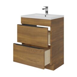 GoodHome Imandra Standard Matt Walnut Effect Freestanding Bathroom Cabinet (H) 820mm (W) 600mm - thumbnail 3