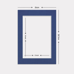 Ak Frames A4 Blue Picture Mounts To Fit 9X6 Aperture Size - Mount Board Only (No Frame Included) - thumbnail 3