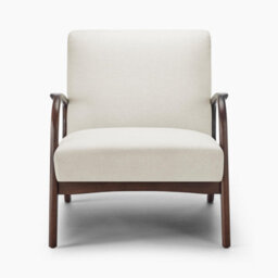 Furniturebox Uk Esmeray Beige Fabric Mid Century Modern Accent Chair - thumbnail 4