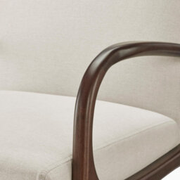 Furniturebox Uk Esmeray Beige Fabric Mid Century Modern Accent Chair - thumbnail 6