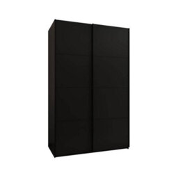 Arte Trosa I Black Sliding Door Wardrobe W1600mm H2450mm D640mm With Black Steel Handles
