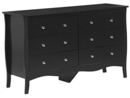 Beliani Living Black Chest Of Drawers Sideboard, 6 Deep Drawers, 75 X 130 Cm, Modern French Style - thumbnail 3