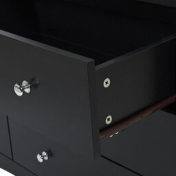 Beliani Living Black Chest Of Drawers Sideboard, 6 Deep Drawers, 75 X 130 Cm, Modern French Style - thumbnail 7