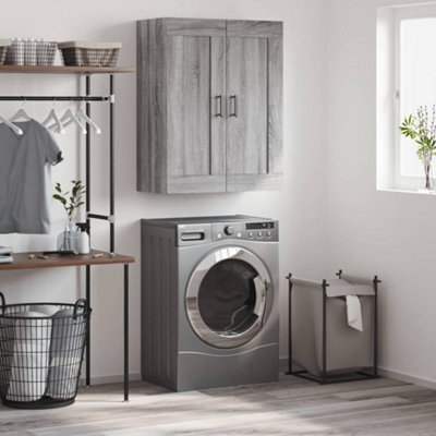 Berkfield Wall Mounted Cabinet Grey Sonoma 69.5X34X90 Cm Engineered Wood - image 1