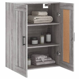 Berkfield Wall Mounted Cabinet Grey Sonoma 69.5X34X90 Cm Engineered Wood - thumbnail 5