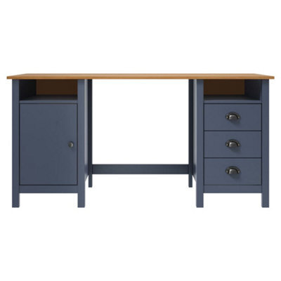 Berkfield Rustic Desk Hill Range Grey 150X50X74 Cm Solid Pine Wood - image 1