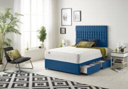 Somnior Beds Somnior Galaxy Plush Navy 4Ft6 Memory Foam Divan Bed With 2 Drawers, Mattress & Headboard - Double - thumbnail 3