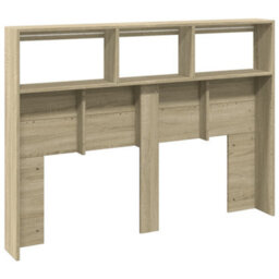 Berkfield Headboard Cabinet With Led Sonoma Oak 140X17X102 Cm - thumbnail 8