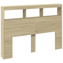 Berkfield Headboard Cabinet With Led Sonoma Oak 140X17X102 Cm - thumbnail 3