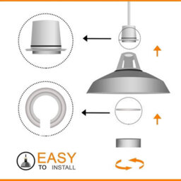 Homin Orange Pendant Lampshade Retro Industrial Style, Easy To Assemble, Hexagonal - thumbnail 3