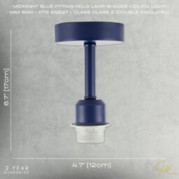 Happy Homewares Traditional Midnight Blue Ceiling Light Fitting To Hold Lamp Shades - thumbnail 7