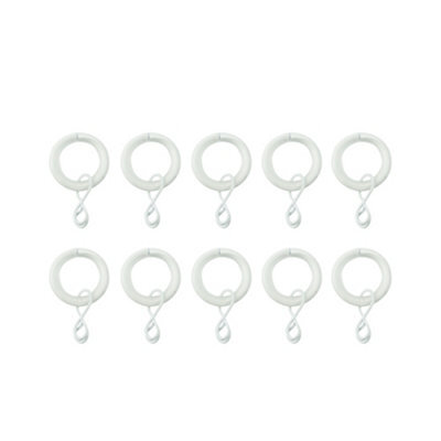GoodHome Anafi White Curtain Ring (Dia)19mm, Pack Of 10 Compatibility- 16/19mm Curtain Pole - image 1