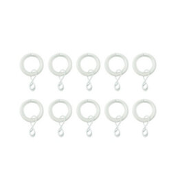 GoodHome Anafi White Curtain Ring (Dia)19mm, Pack Of 10 Compatibility- 16/19mm Curtain Pole - thumbnail 1