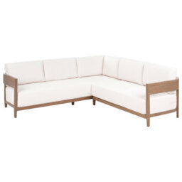Beliani Garden Corner Sofa With Table 5 Seater Sampieri Left Hand Metal Brown - thumbnail 5