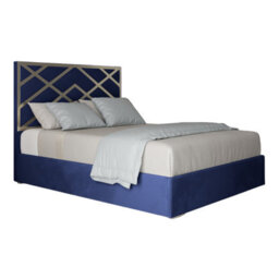 George Upholstered Soft Velvet Metal Designer Bed Frame - thumbnail 1