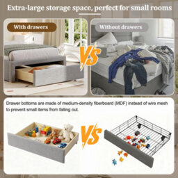 Matteo Grey Chenille Single Upholstered Bed Frame With Adjustable Headboard & Storage Drawer - Ideal For Kids & Teens, 90X190Cm - thumbnail 8