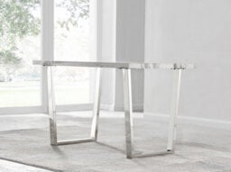 Furniturebox Uk Kylo White Marble Effect Dining Table & 4 Mustard Lorenzo Chairs - thumbnail 3