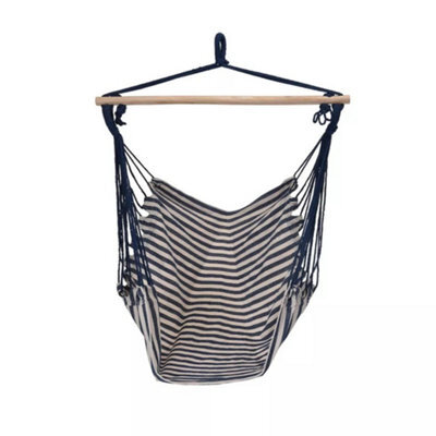 Urbn-Living Blue - Hanging Swing Seat Hammock -Striped Fabric - image 1