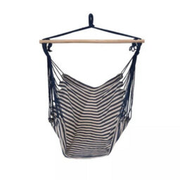 Urbn-Living Blue - Hanging Swing Seat Hammock -Striped Fabric