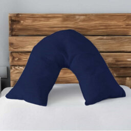 Microfibre Soft Touch V Shape Plain Dyed Pillowcase Navy - thumbnail 1