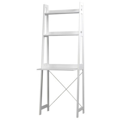 Urbn-Living Urbnliving Height 170Cm Verona Ladder Work Desk 2 Shelves Colour White Wooden Bedroom Computer Table Office Storage - image 1