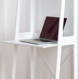 Urbn-Living Urbnliving Height 170Cm Verona Ladder Work Desk 2 Shelves Colour White Wooden Bedroom Computer Table Office Storage - thumbnail 3
