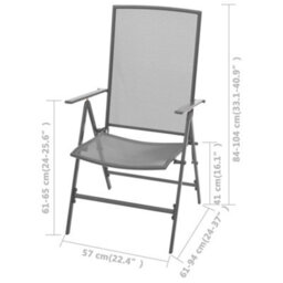 Stackable Garden Chairs 2 Pcs Steel Grey - thumbnail 8