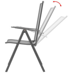 Stackable Garden Chairs 2 Pcs Steel Grey - thumbnail 2