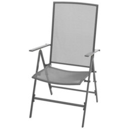 Stackable Garden Chairs 2 Pcs Steel Grey - thumbnail 3