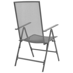 Stackable Garden Chairs 2 Pcs Steel Grey - thumbnail 4
