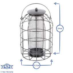 Redwood Leisure Redwood Squirrel-Proof Metal Nut Bird Feeder - Grey - thumbnail 2