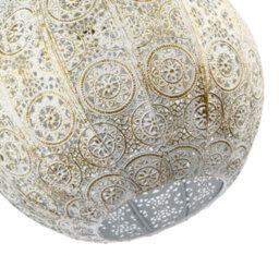 Happy Homewares Spherical Vintage Moroccan Pendant Lamp Shade In Brushed Cream Gold - thumbnail 5