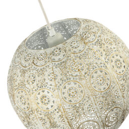 Happy Homewares Spherical Vintage Moroccan Pendant Lamp Shade In Brushed Cream Gold - thumbnail 4