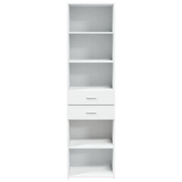 Berkfield Highboard White 50X42.5X185 Cm Engineered Wood - thumbnail 4