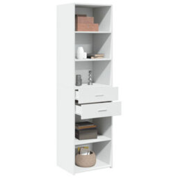 Berkfield Highboard White 50X42.5X185 Cm Engineered Wood - thumbnail 3