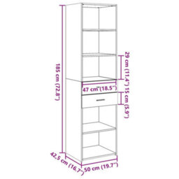 Berkfield Highboard White 50X42.5X185 Cm Engineered Wood - thumbnail 9