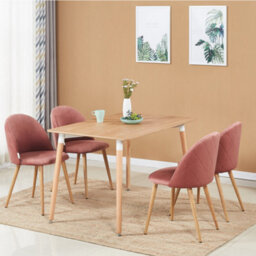Life Interiors Set Of 4 Rose Lucia Ergonomic Velvet Dining Chairs With Wooden Legs, Modern Upholstered Accent Chair - thumbnail 7
