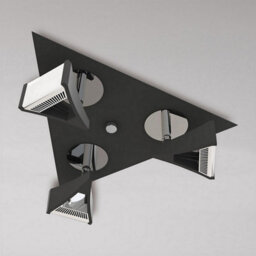 Luminosa Lighting Luminosa Filippo Spot Light 3 Light Led Triangular 15W 3000K, 1350Lm, Matt Black/polished Chrome - thumbnail 2