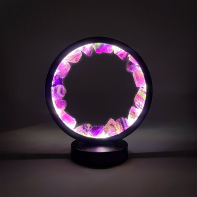Cello Gleneagles Circle Earth Led Natural Crystal Lamp Purple Fluorite Dimmable Led - image 1