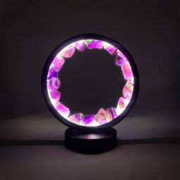 Cello Gleneagles Circle Earth Led Natural Crystal Lamp Purple Fluorite Dimmable Led - thumbnail 1