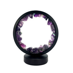 Cello Gleneagles Circle Earth Led Natural Crystal Lamp Purple Fluorite Dimmable Led - thumbnail 6