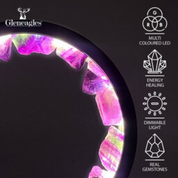 Cello Gleneagles Circle Earth Led Natural Crystal Lamp Purple Fluorite Dimmable Led - thumbnail 3
