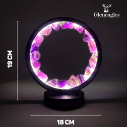 Cello Gleneagles Circle Earth Led Natural Crystal Lamp Purple Fluorite Dimmable Led - thumbnail 2